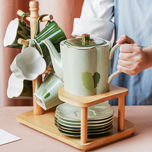 花茶壶陶瓷茶具下午茶水果茶家用咖啡杯陶瓷咖啡套装露营花茶具