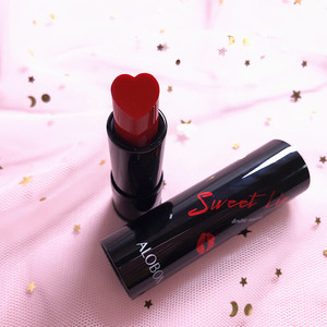 雅邦黑管爱心按压口红心形少女魅惑砖红牛血色豆沙南瓜橘滋润抖音