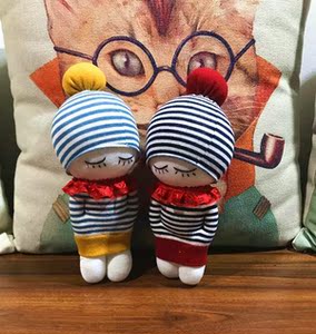 儿童男孩女孩文艺袜子娃娃diy手工材料包 自制情侣套装礼物布偶