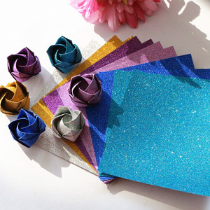 闪粉手工纸彩纸正方形儿童折纸卡纸亮粉diy材料千纸鹤纸折玫瑰