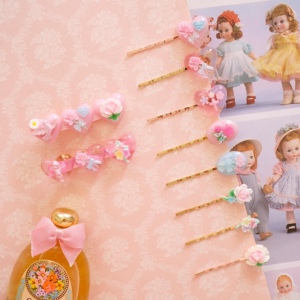 janelolita|花谱·自制赛璐珞法式古董感复古玫瑰系列少女发夹