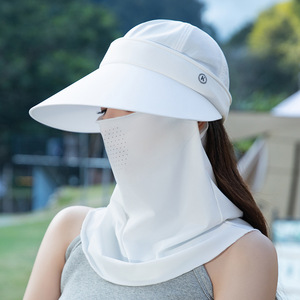 高尔夫球帽女韩国防晒运动帽子大帽檐遮阳护颈面罩无顶帽防紫外线