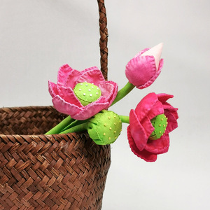 荷花花束莲花莲蓬拼布妈妈手工缝摆件diy家饰布艺吉祥礼物材料包