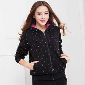 专柜正品城德美2022秋冬新款女单件上衣 加绒加厚休闲运动卫衣女