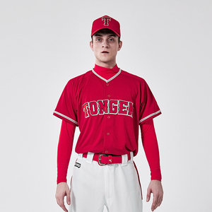 一動棒垒球男女通用款比赛服圆领短袖团队订做队服刺绣上衣