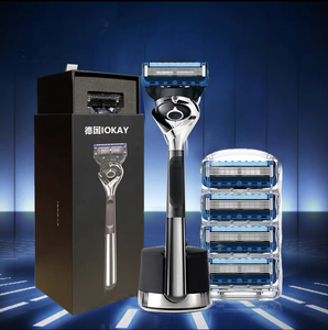 正品德国吉利男士五层手动剃须刀刀片刀头刮胡刀磁吸底座进口