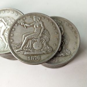 美国流浪者 Trade Dollar 美元贸易1876年镀银银币外国仿古老