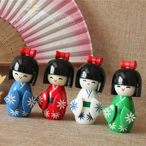 日本木偶摆件枫木和服娃娃人偶卡通和风饰品料理店寿司店铺装饰品
