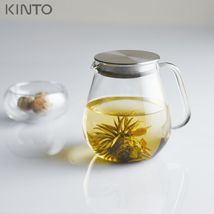 Kinto日本进口茶壶耐热玻璃不锈钢过滤网泡茶壶煮茶花茶壶 冲茶器