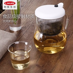 利快Macma日本进口耐热玻璃茶壶过滤泡茶壶980ml大容量茶具飘逸杯