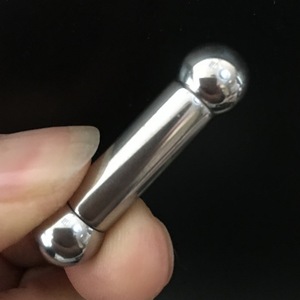 粗直杆pa阴环钛钢穿刺饰品男女性大球新款系带钉横穿乳环钉欧美8