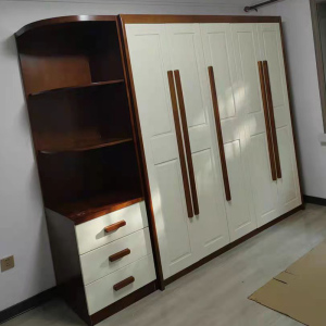 实木衣柜现代简约整体木衣橱对开门卧室经济型拼色设计组合大衣柜