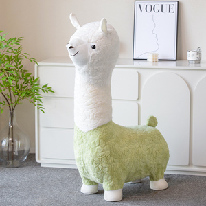 创意羊驼座椅凳子落地摆件搬家礼物客厅装饰动物坐凳乔迁新居礼品