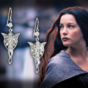 代购指环王霍比特人周边阿尔温亚纹暮星吊坠纯银苍暮之星耳环耳钉