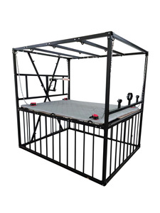 bdsm,sm情趣家具调教室道具刑床x架一体狗笼惩罚束缚大型拘束架