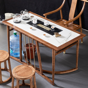 38米白蜡木家用功夫喝茶饮茶套装一体岩板茶台