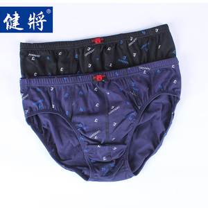 健将三角裤内裤男士2条装盒装纯棉全棉男性青年时尚莫代尔中腰
