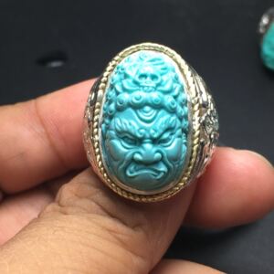 绿松石雕刻戒指戒面定制链接/鬼工玉雕工作室