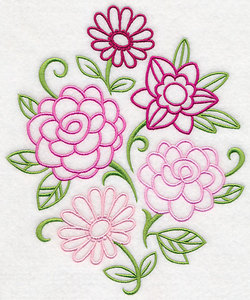 花朵花卉刺绣文件汉服后背大花绣花刺绣文件来图来料绣花打版制版