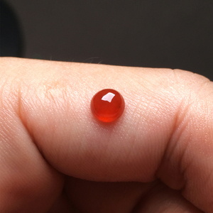 高冰种鸽血红蛋面 鸡油黄戒面精品裸石缅甸翡翠天然红翡 小蔡珠宝