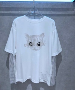 UTI尤缇专柜正品2022年秋季新款UI330105251白色烫钻珠片T恤1098
