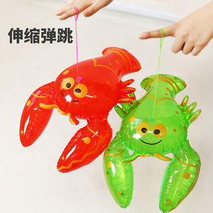 网红充气青蛙龙虾气球玩具儿童夜市摆摊神器弹跳卖崽无毒小青蛙