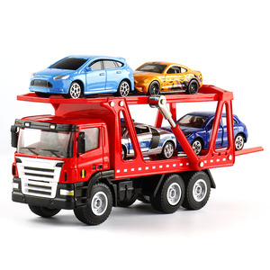 华一1:50 汽车运输车轿运车 翻斗卡车模型合金车模汽车儿童玩具车