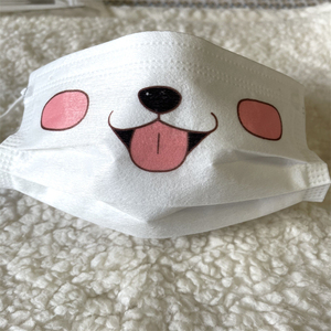 笑脸吐舌小狗嘴印花一次性口罩家用可爱萌趣味搞怪无纺熔喷布过滤