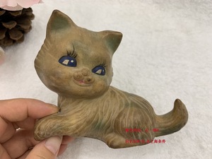 70/80年代老玩具儿童软塑猫咪玩具有声音收藏摆设装饰拍摄道具