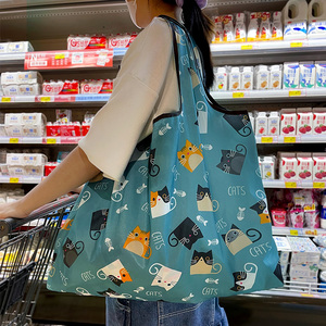 可折叠购物袋布袋帆布袋便携大容量大花手提买菜包超市无纺环保袋