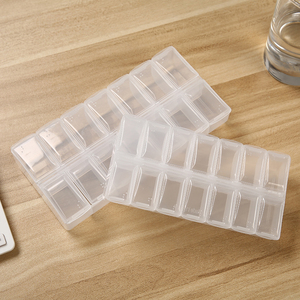 厂家直供双排14格透明药盒 一周7天独立盖分装可拆塑料收纳盒