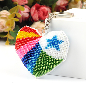 十字绣穿珠珠钥匙链