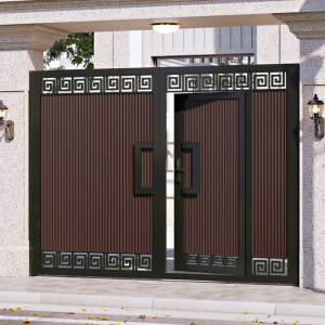 新中式铁艺庭院门铝合金别墅大门不锈钢花园电动单双开院子门定制