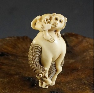 松山猛犸象牙雕刻马上封侯