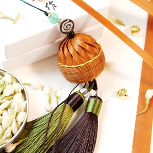 竹编香囊铃铛diy手工材料包汉服禁步车挂配饰挂件古风礼物非遗