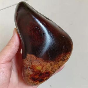 596克 新疆和田墨玉河籽玉 天然红沁红玉籽料原石玩料籽 皮包玉籽