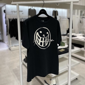 潮牌山本耀司 yohji yamamoto男女夏笑脸印花圆领暗黑日系短袖t恤