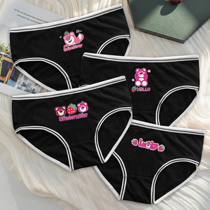 少女学生内裤纯棉中大童9-12岁三角黑色裤头女孩大童深色短裤11岁