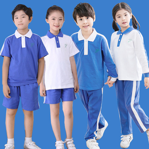 深圳小学夏季校服蓝色