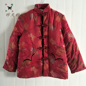 怀旧老库存 80年代女式棉衣 棉袄 大红 花色 缎面 牡丹牌