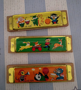 怀旧老库存 80-90年代经典铁皮玩具 儿童小口琴 道具收藏