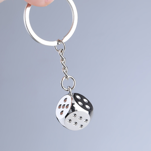 金属骰子钥匙扣幸运筛子随身携带小挂件流行生日礼品刻字定制挂件