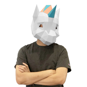 独角兽可爱动物纸模头套创意手工diy搞怪面具活动演出表演道具cos