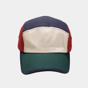 纯棉五片棒球帽美式复古撞色鸭舌帽英伦风工装遮阳帽5 panel cap