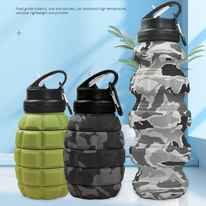 手雷水瓶食品级硅胶折叠水杯骑行运动水壶可伸缩耐高温户外便携