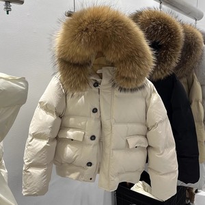 2023冬新款韩国东大门大毛领羽绒服女短款宽松加厚小个子冬装外套