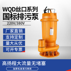 上海人民污水泵工程专用丝口排污泵220V家用小型潜水泵三相清水泵