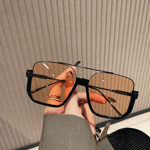 大框透明黑色太阳镜女夏季韩版眼镜男女通用茶色墨镜女2022年新款