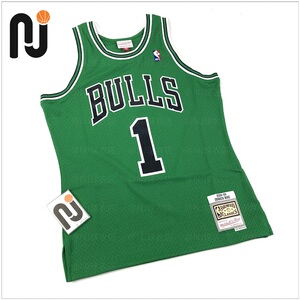 mitchell&ness mn 罗斯 0809赛季公牛队圣帕节绿色 球迷版 sw球衣
