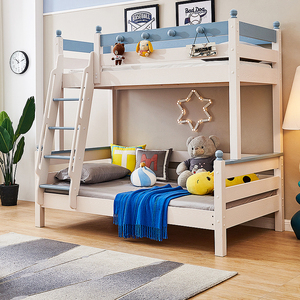 北欧全实木儿童子母上下双层床高低床男孩1.2米王子床卧室家具